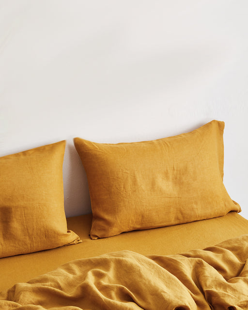 Turmeric 100% French Flax Linen Bedding Set