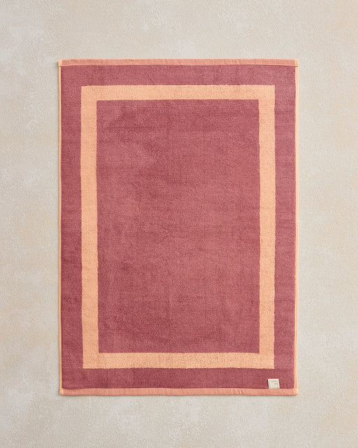 Terracotta & Pink Clay Two-Toned 100% Cotton Terry Bath Mat