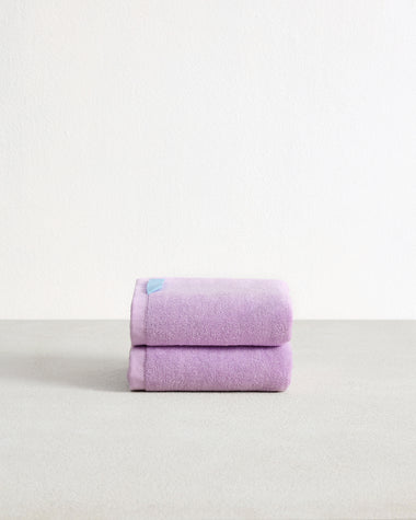 Violet 100% Cotton Terry Hand Towels (Set of Two)