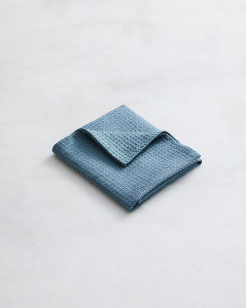 Petrol 100% French Flax Linen Waffle Hand and Face Towel