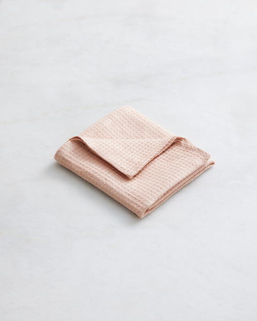 Terracotta 100% French Flax Linen Waffle Hand and Face Towel