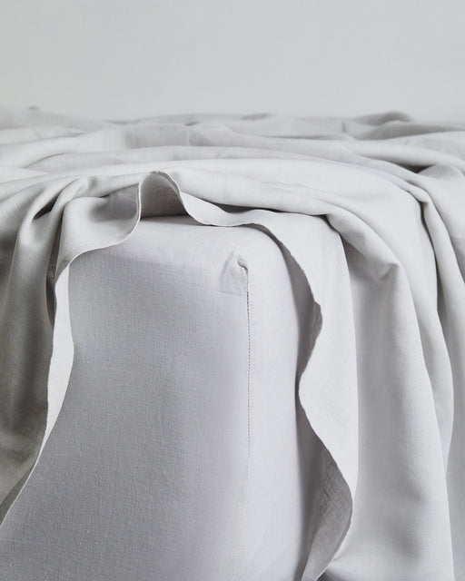 Fog 100% French Flax Linen Fitted Sheet