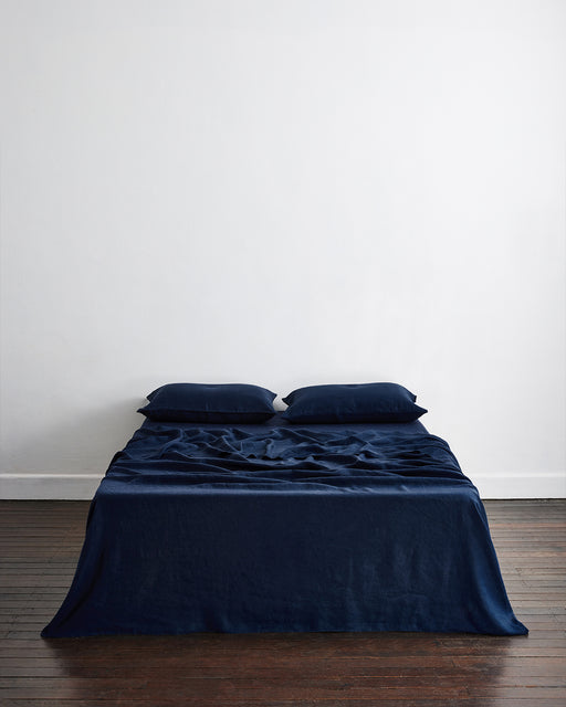 Ink 100% French Flax Linen Flat Sheet