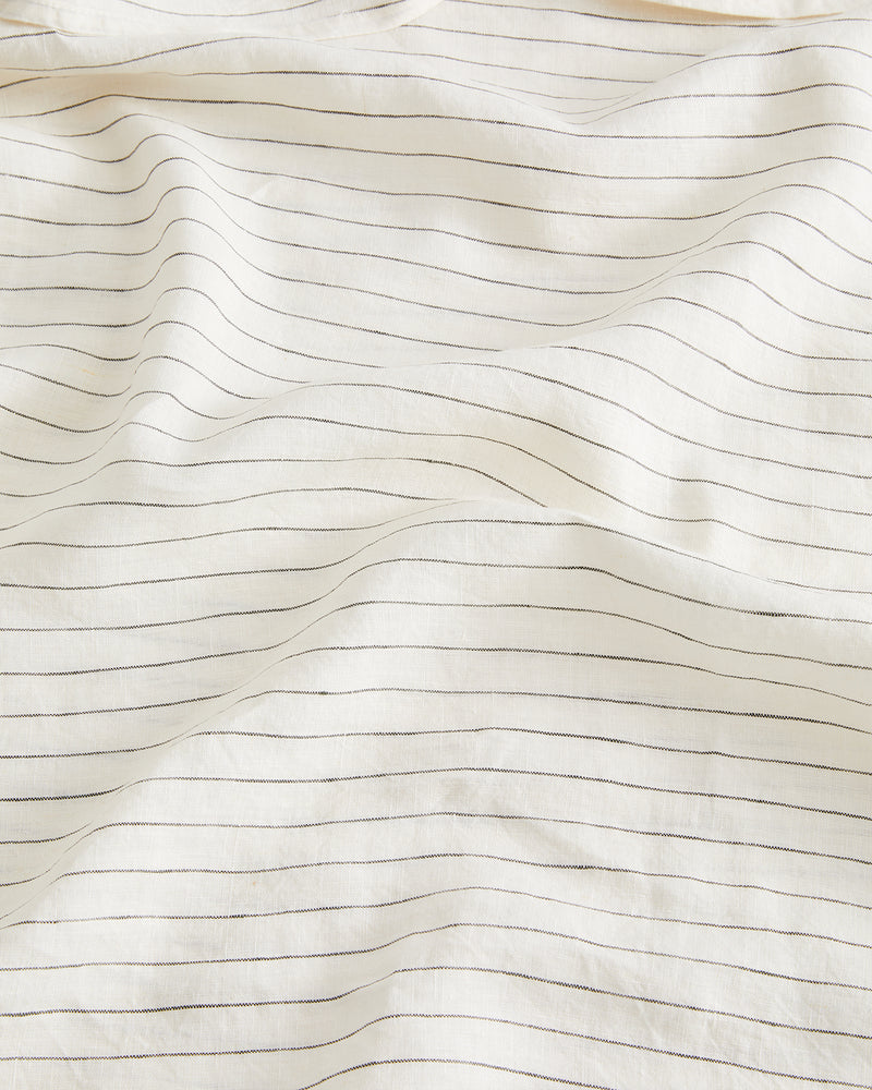 Stripe 100% French Flax Linen Flat Sheet