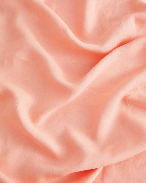 Peach 100% French Flax Linen Flat Sheet