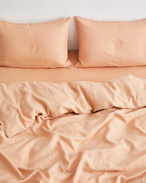 Terracotta 100% French Flax Linen Pillowcases (Set of Two)