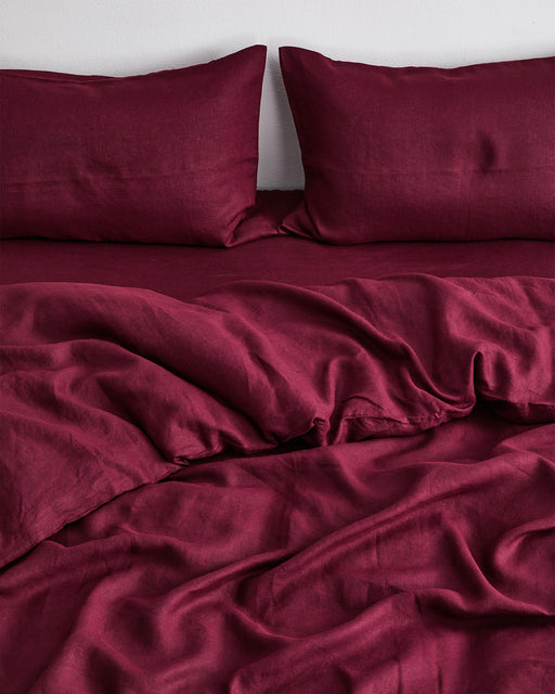 Ruby 100% French Flax Linen Pillowcases (Set of Two)