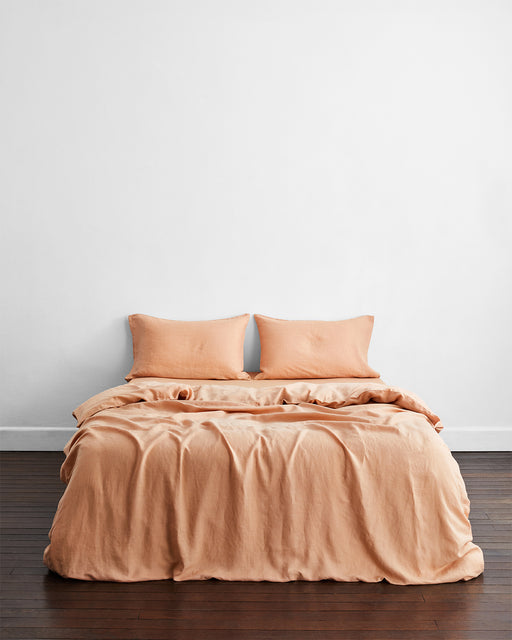 Terracotta 100% French Flax Linen Pillowcases (Set of Two)