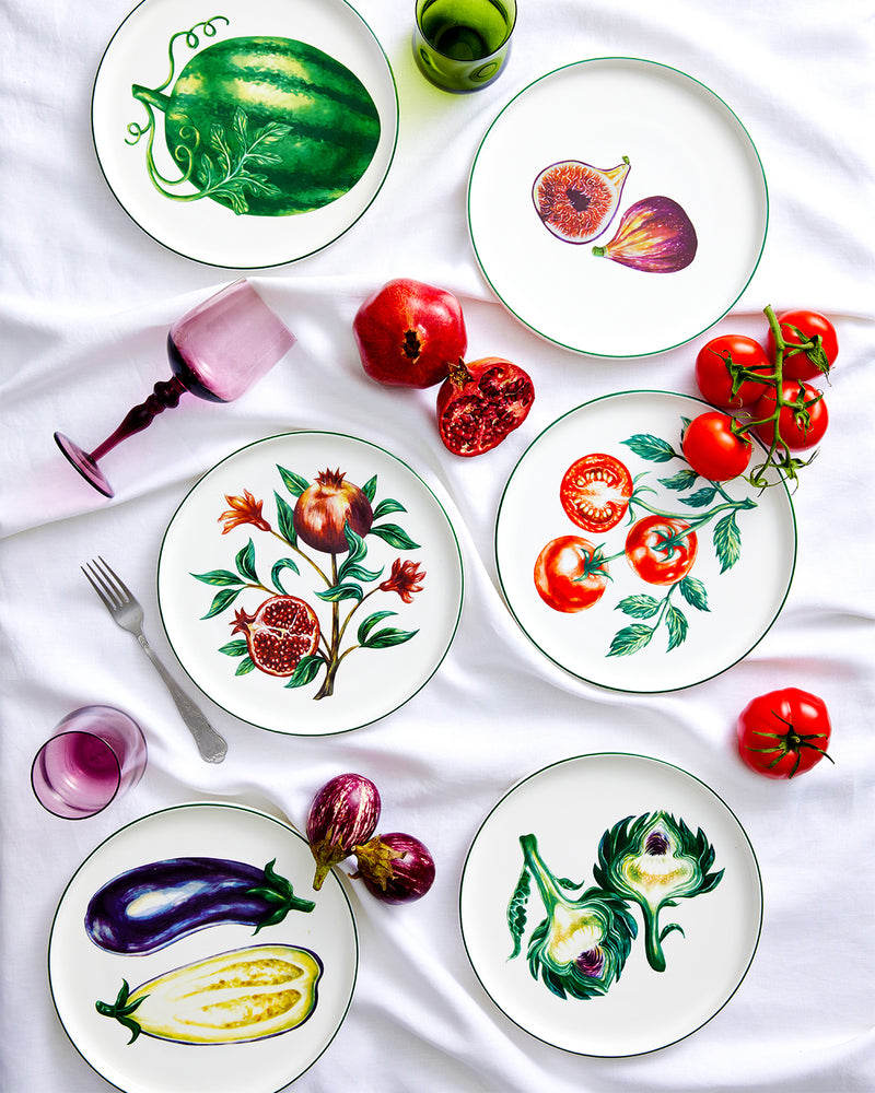 Bed Threads 'Eggplant' Ceramic Dinner Plate
