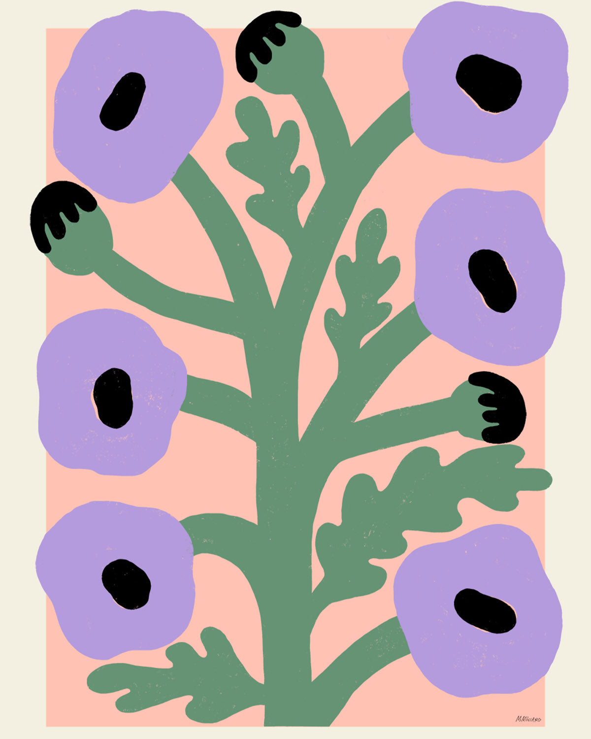 Madelen Möllard 'Purple Poppies' Print