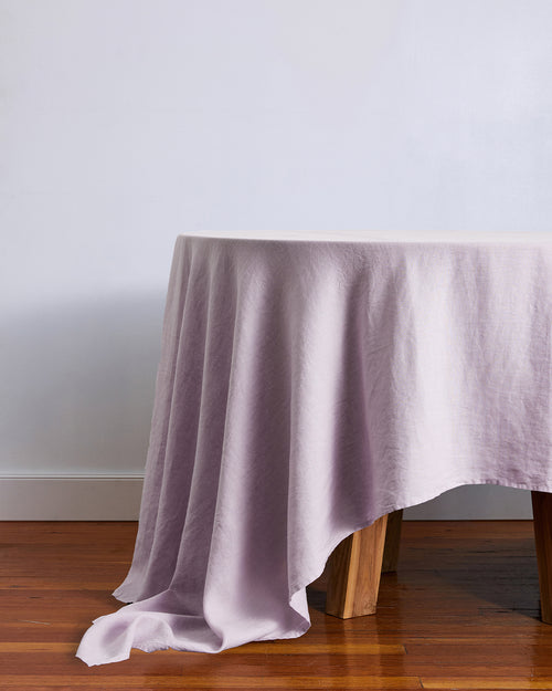 Lilac 100% French Flax Linen Tablecloth
