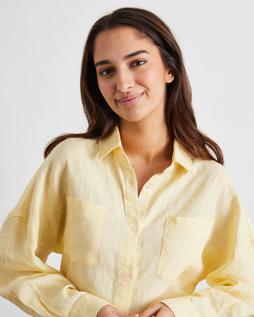 Limoncello 100% French Flax Linen Long Sleeve Shirt