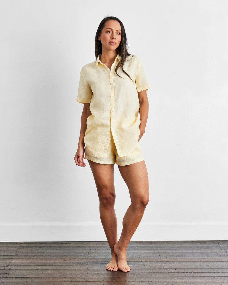 Limoncello 100% French Flax Linen Shorts