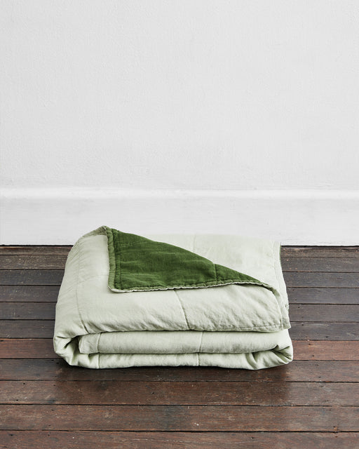 Sage & Olive Two-Tone Quilted Bed Cover