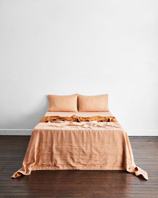 Terracotta & Rust Two-Tone Quilted Bed Cover